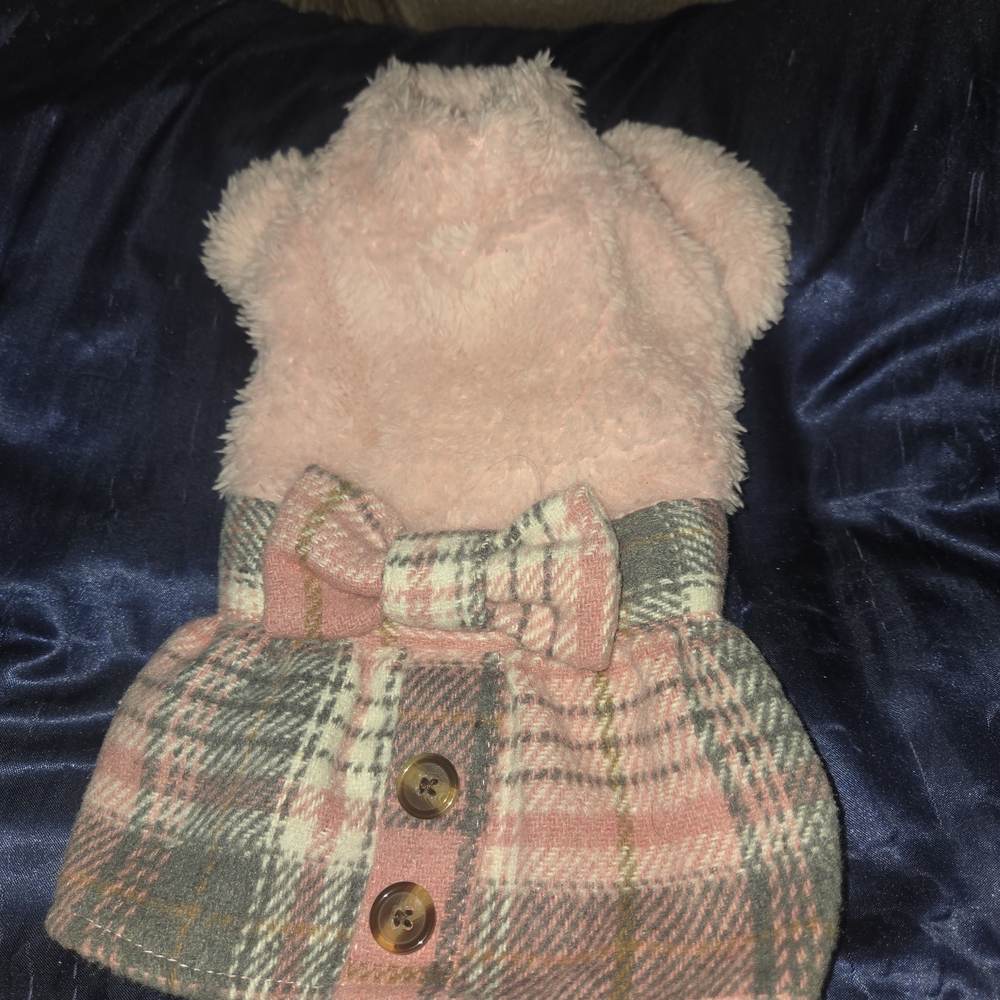Cozy Pink Plaid Dog Dress